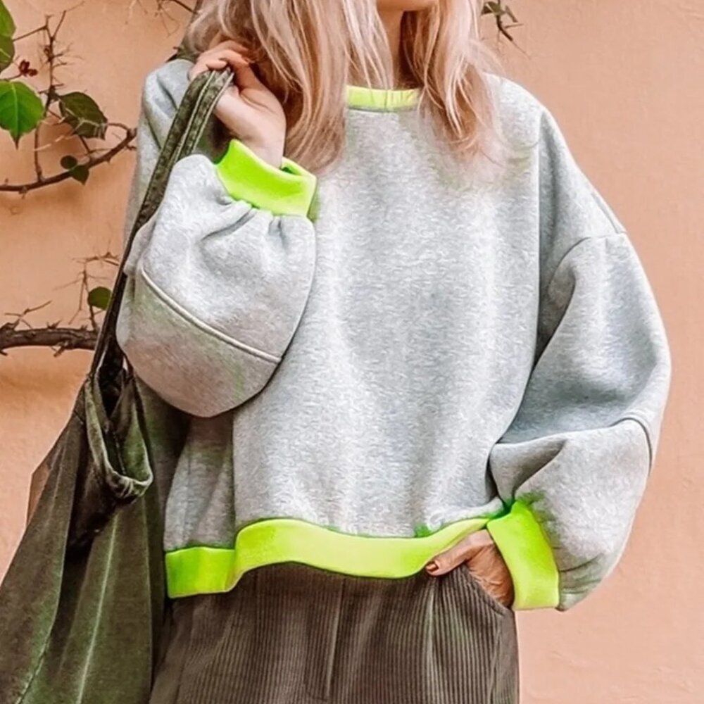 Contrast Trim Oversized Sweatshirt